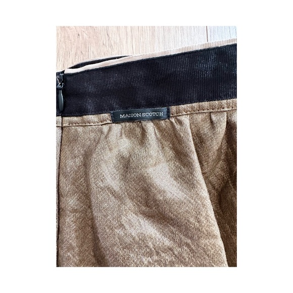 Maison Scotch Metallic Brown Skirt with Black Waistband - Picture 5 of 6